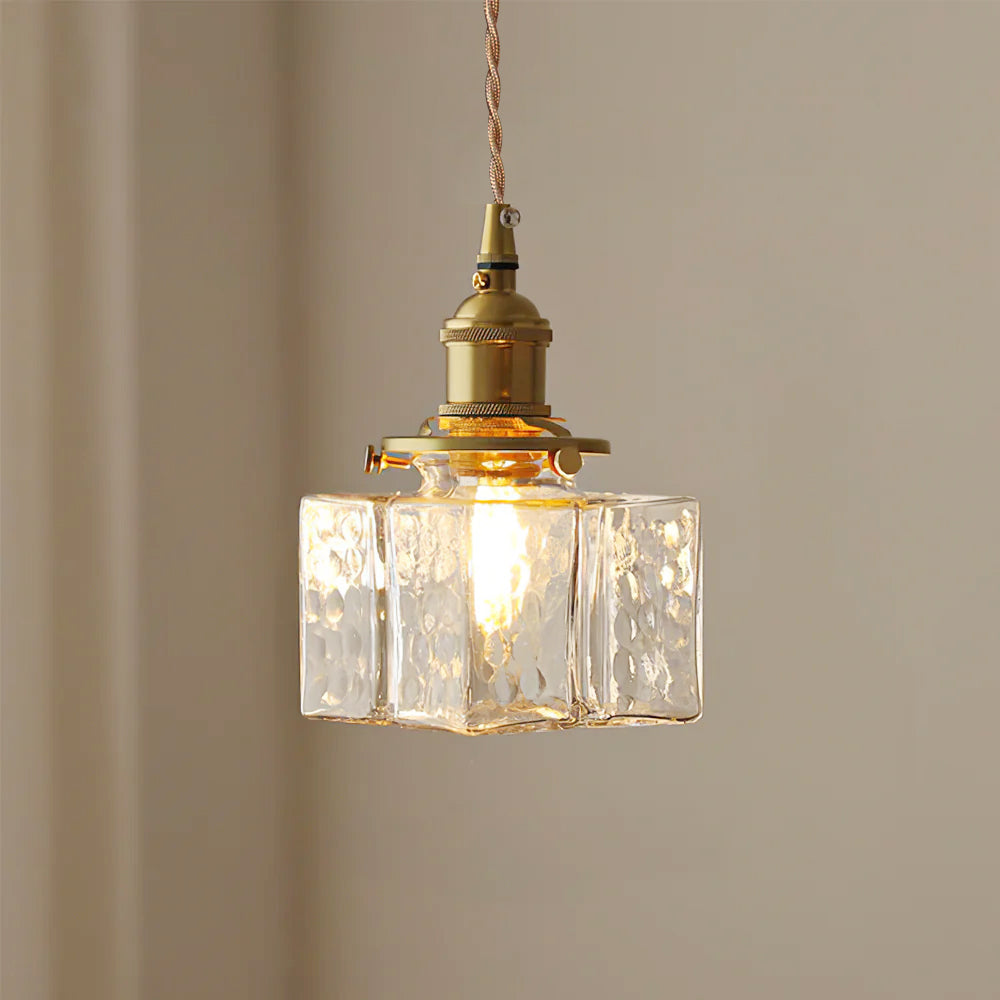 Elara Brass &amp; Glass Pendant Light