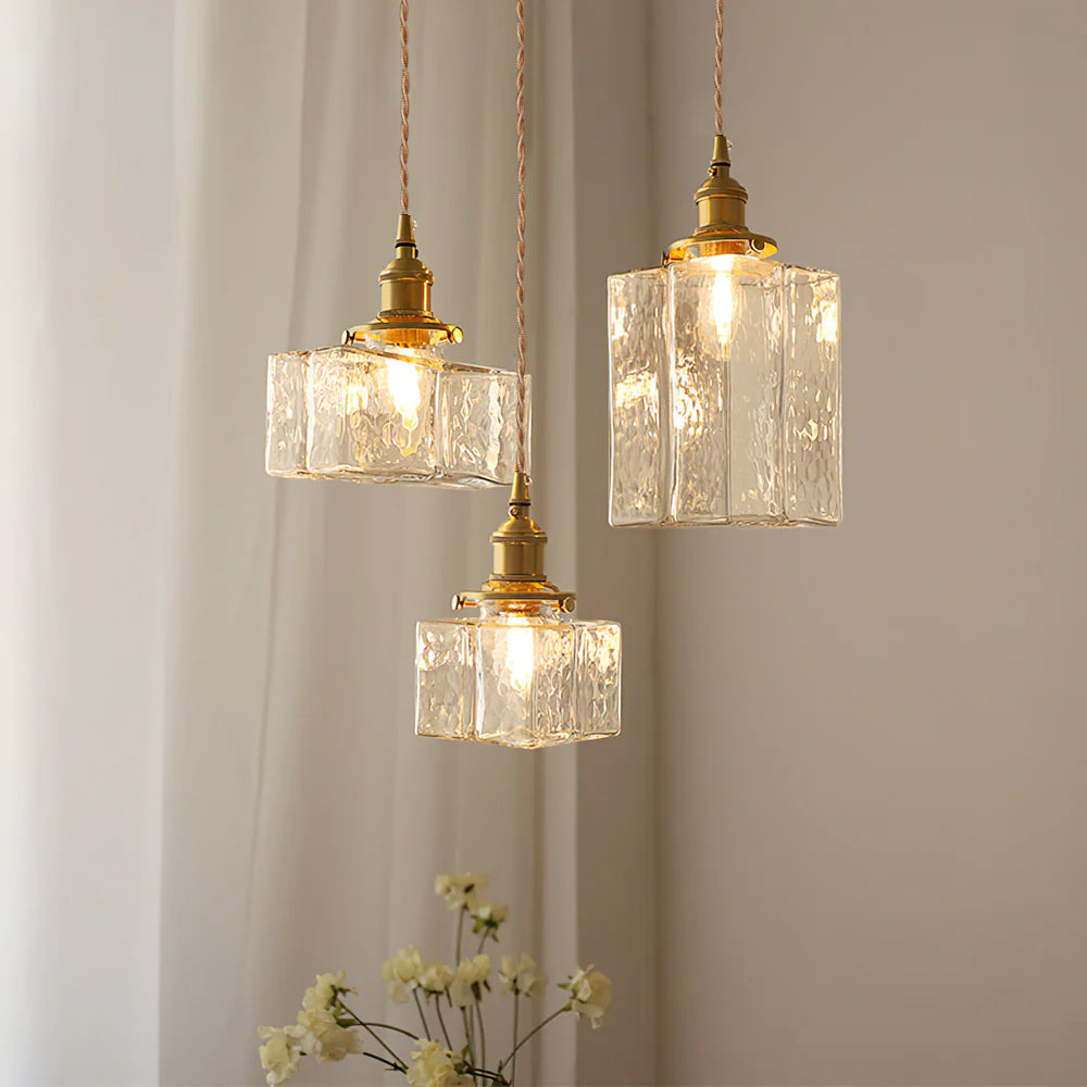 Elara Brass &amp; Glass Pendant Light