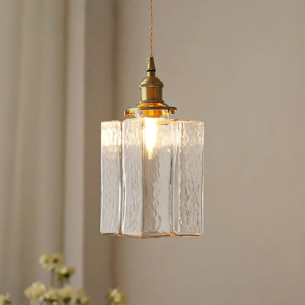 Elara Brass &amp; Glass Pendant Light