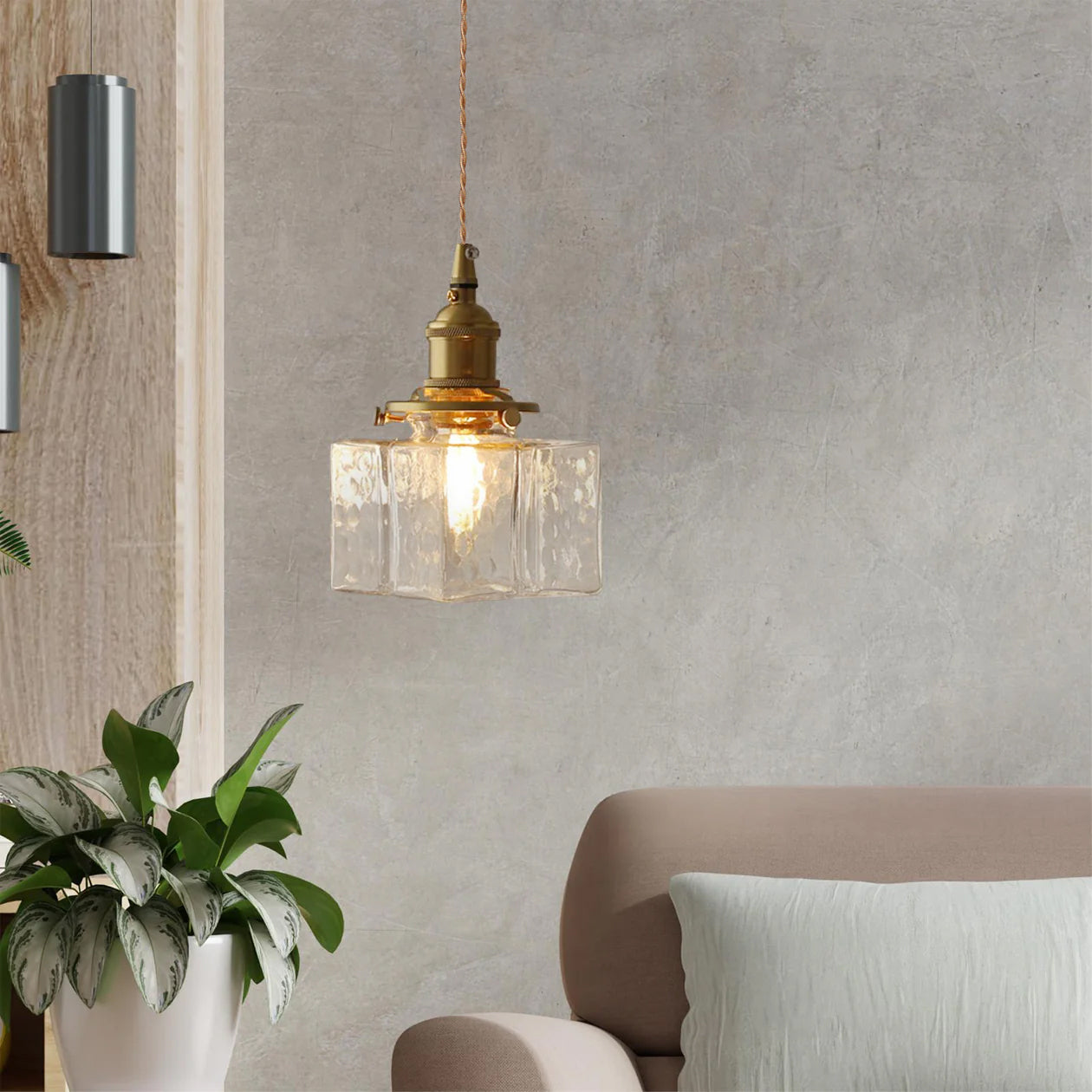 Elara Brass &amp; Glass Pendant Light