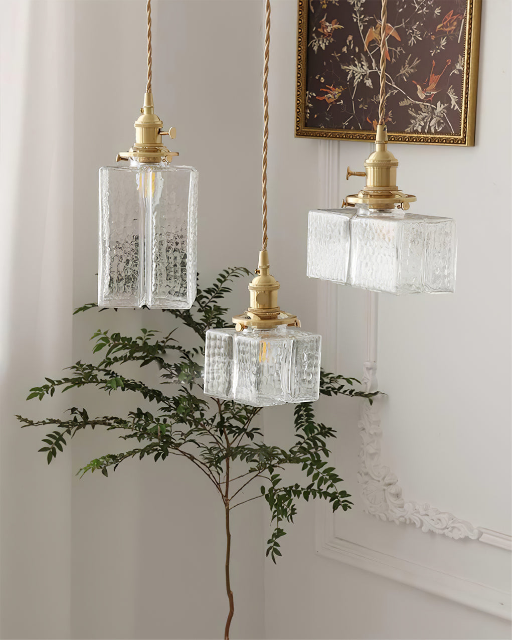 Elara Brass &amp; Glass Pendant Light