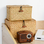 Decorative Storage Basket with Lid Rectangular Organizer