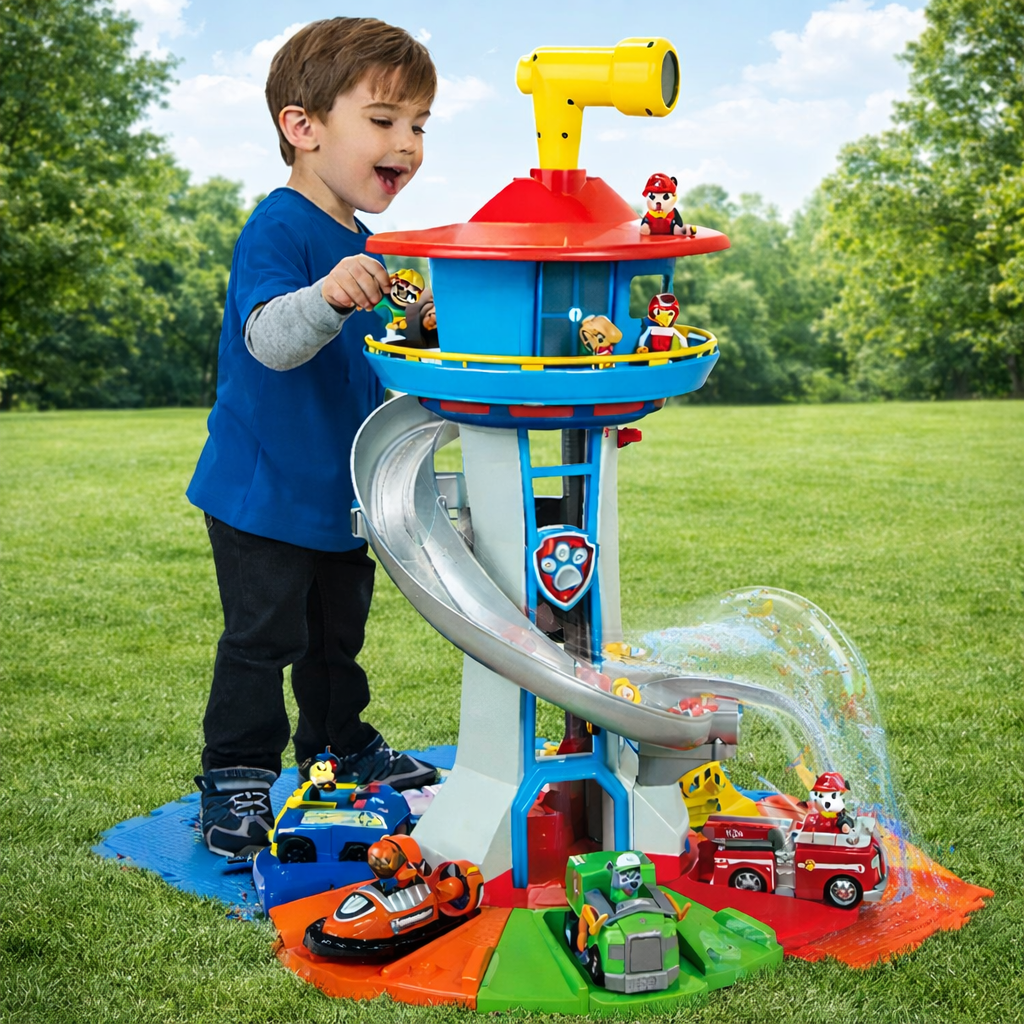 Toy Car Track Set Kids Playset Slide Tower Ramp Vehicles - Image 3