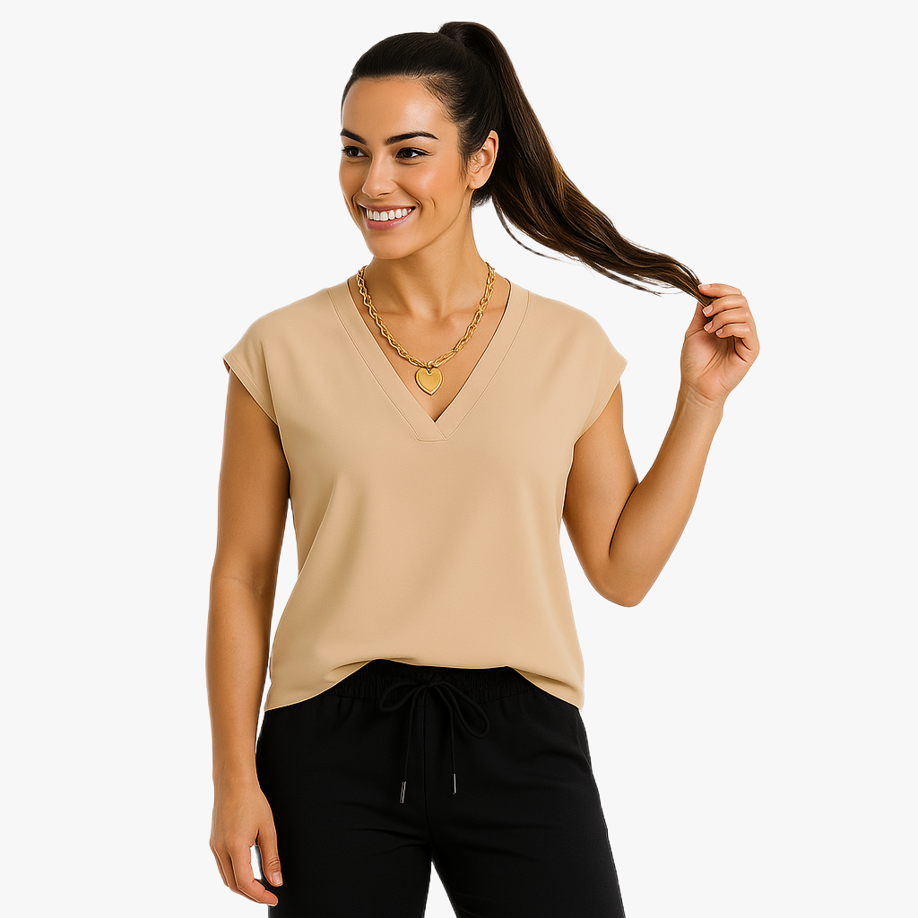 Elegant V-Neck Sleeveless Women's Top