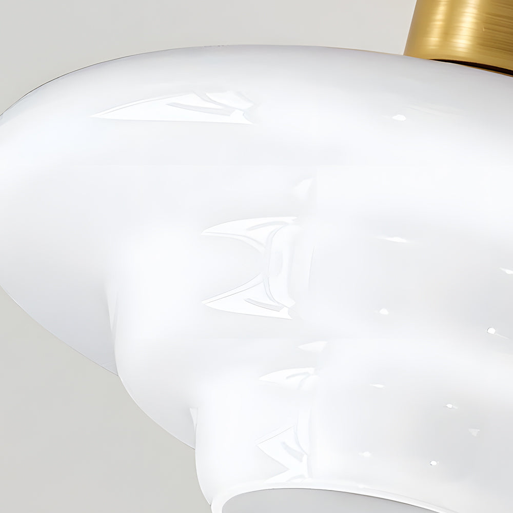 Scandinavian Walnut Wood Glass Flush Mount Ceiling Lamp - Image 21
