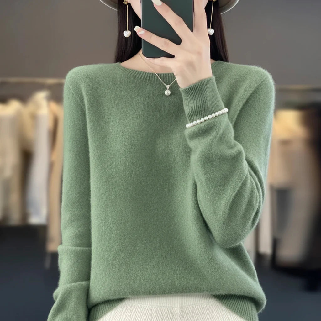 Women's Cashmere Sweater Crewneck Pullover Soft Warm Knit - Image 9