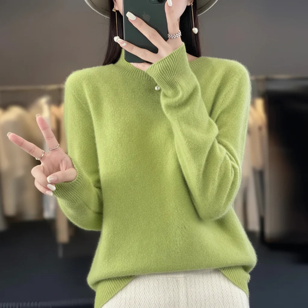 Women's Cashmere Sweater Crewneck Pullover Soft Warm Knit - Image 10