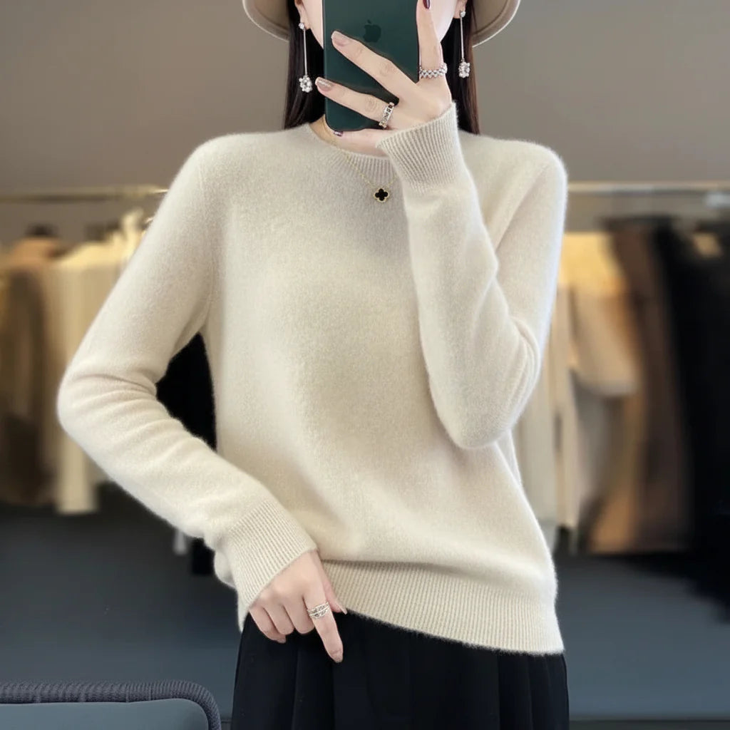 Women's Cashmere Sweater Crewneck Pullover Soft Warm Knit - Image 5