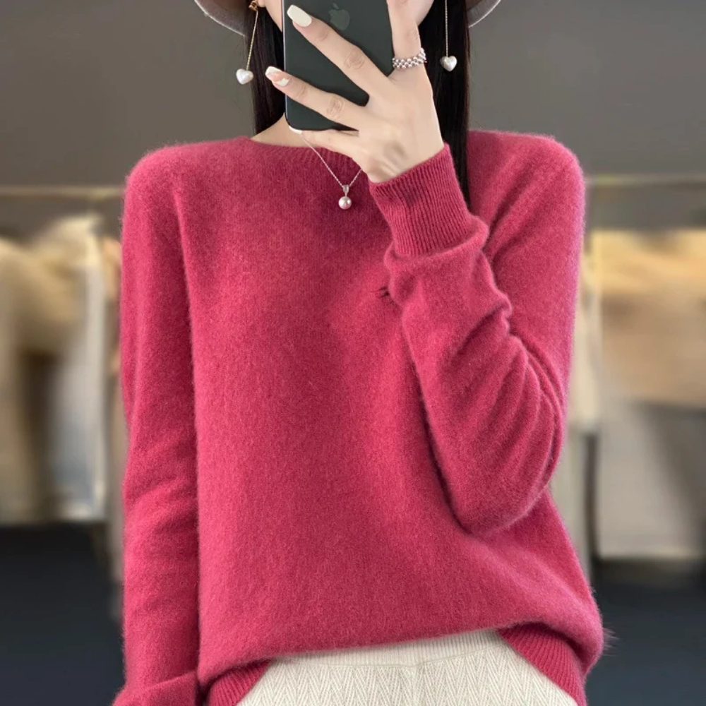 Women's Cashmere Sweater Crewneck Pullover Soft Warm Knit - Image 8