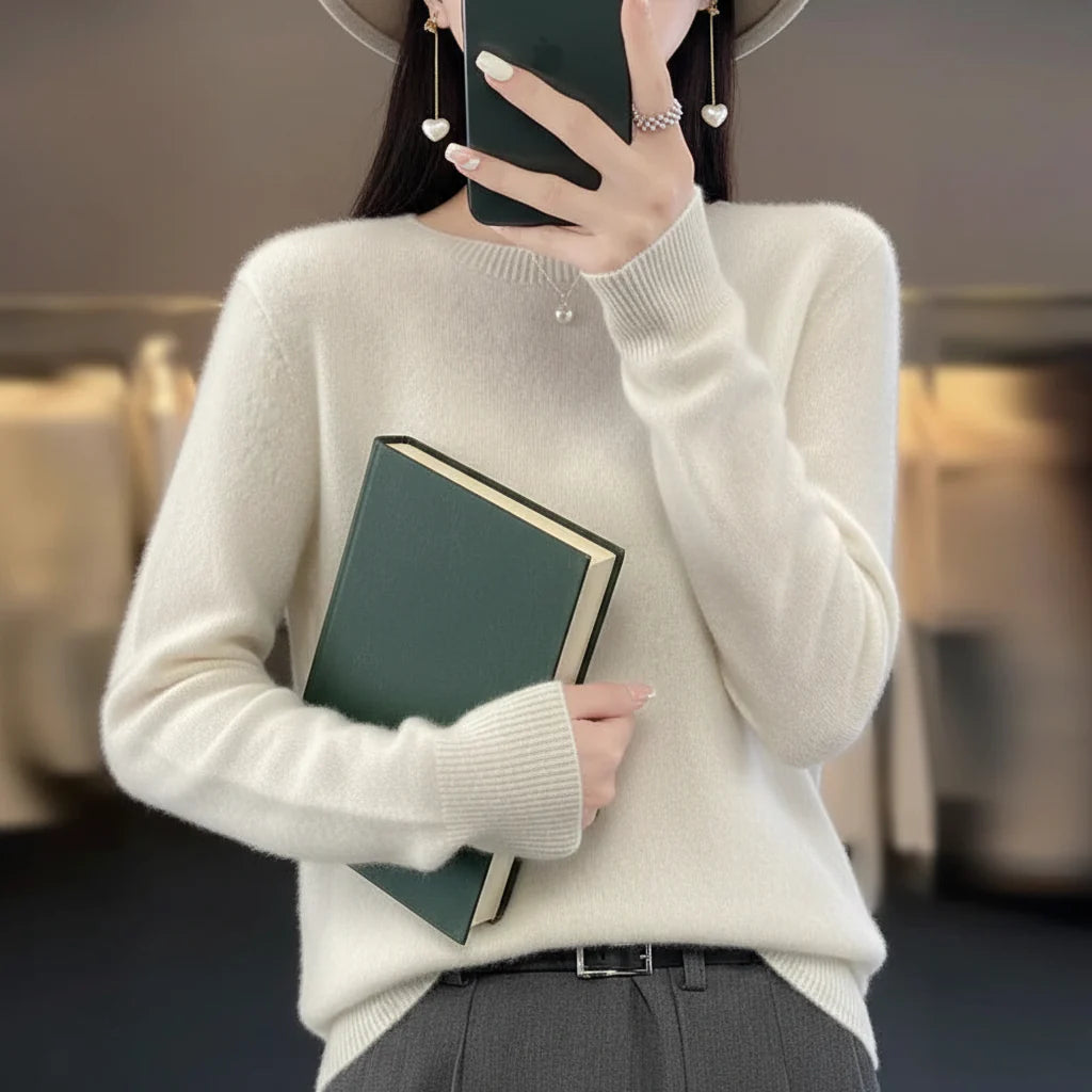 Women's Cashmere Sweater Crewneck Pullover Soft Warm Knit - Image 12