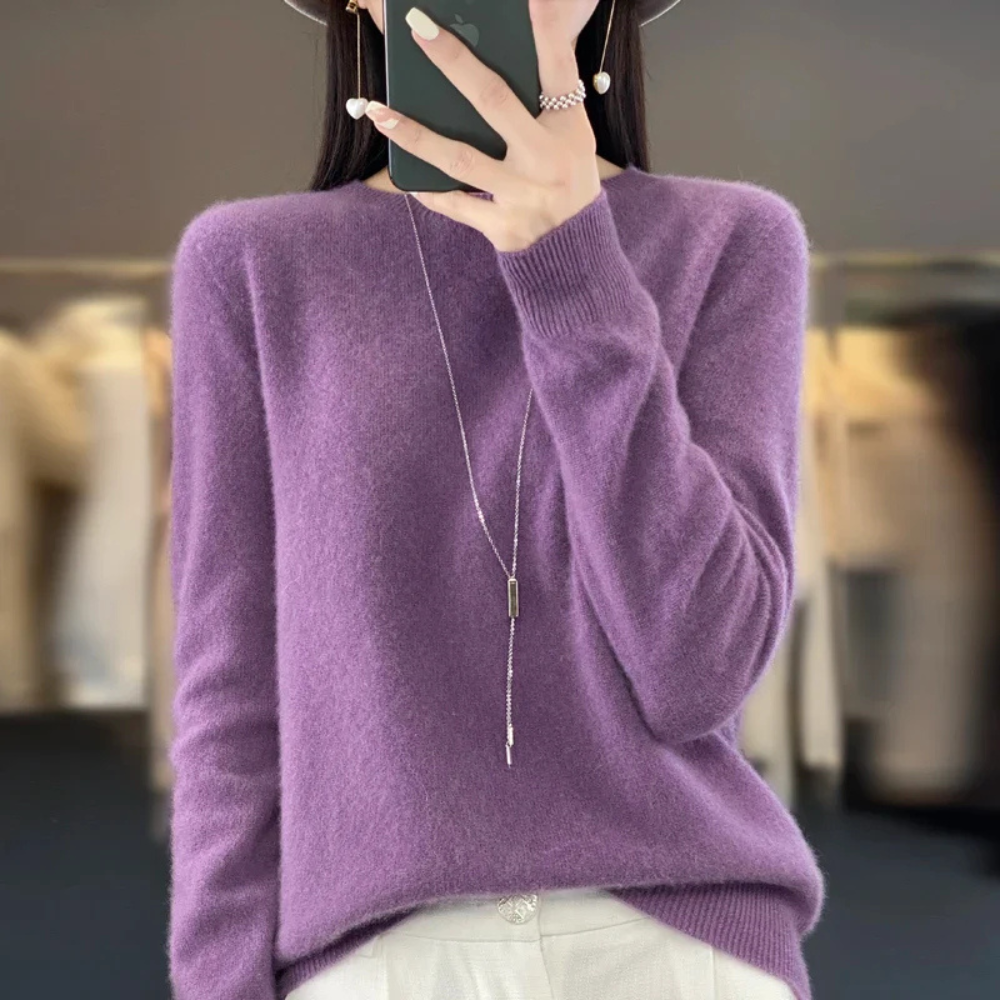 Women's Cashmere Sweater Crewneck Pullover Soft Warm Knit - Image 11