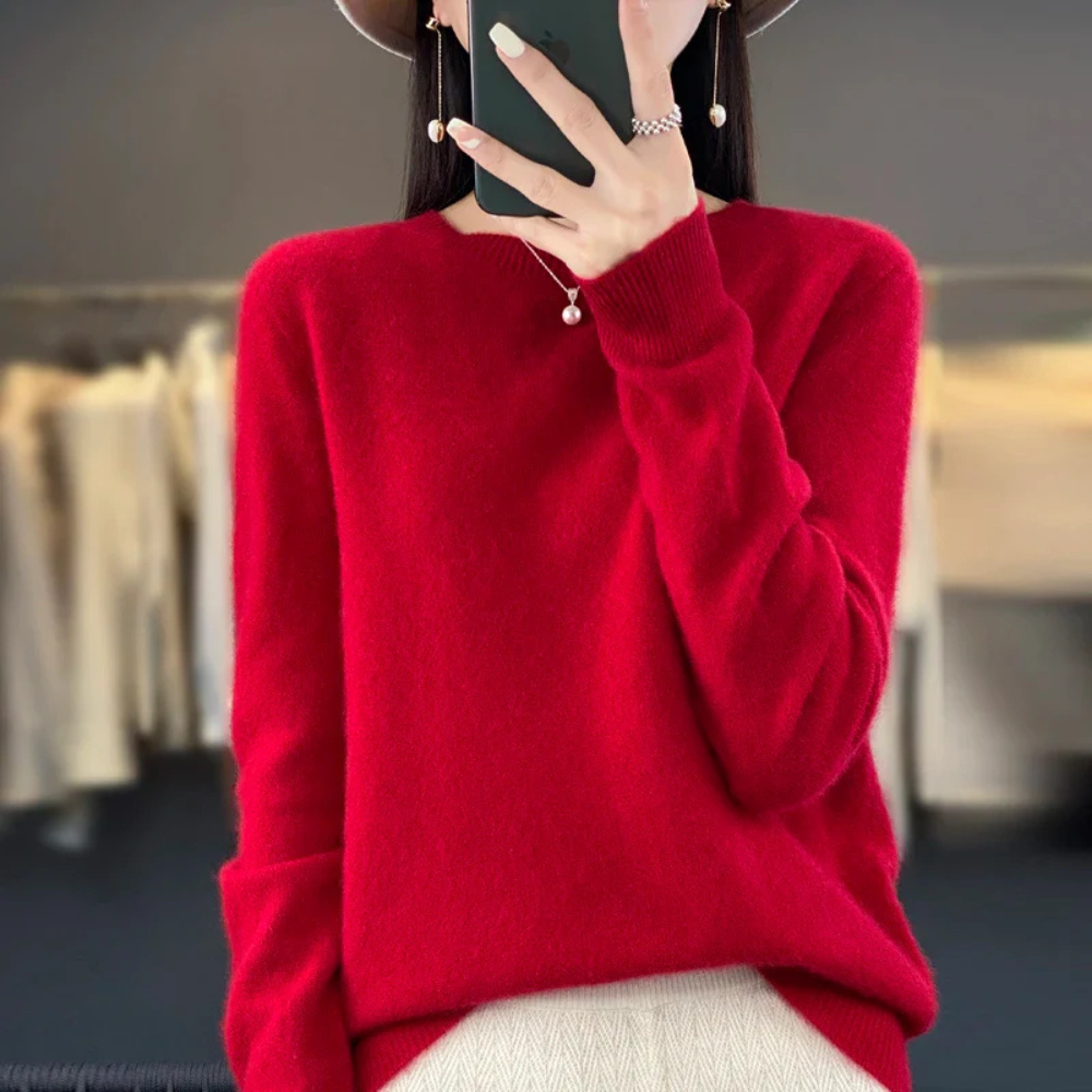 Women's Cashmere Sweater Crewneck Pullover Soft Warm Knit - Image 15