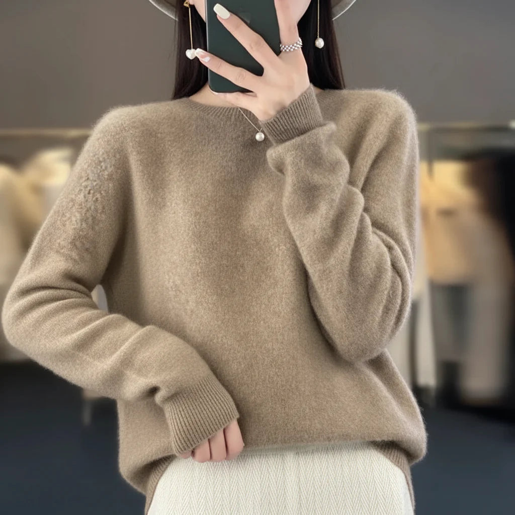 Women's Cashmere Sweater Crewneck Pullover Soft Warm Knit - Image 3