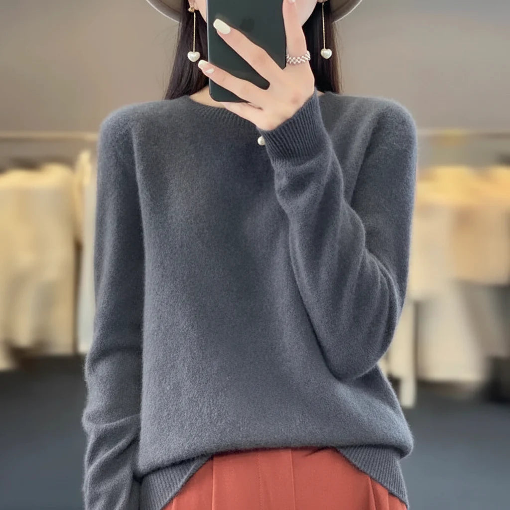 Women's Cashmere Sweater Crewneck Pullover Soft Warm Knit - Image 6