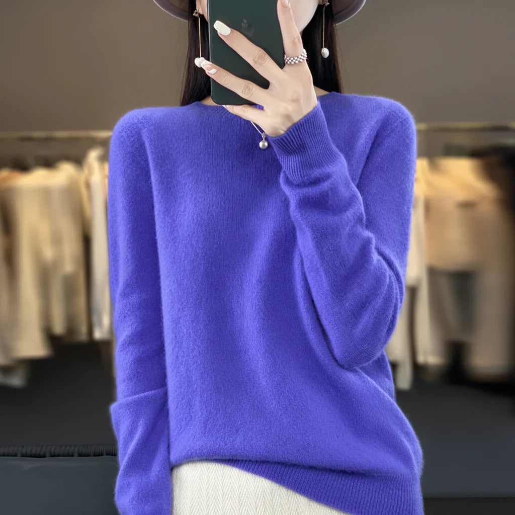 Women's Cashmere Sweater Crewneck Pullover Soft Warm Knit - Image 14