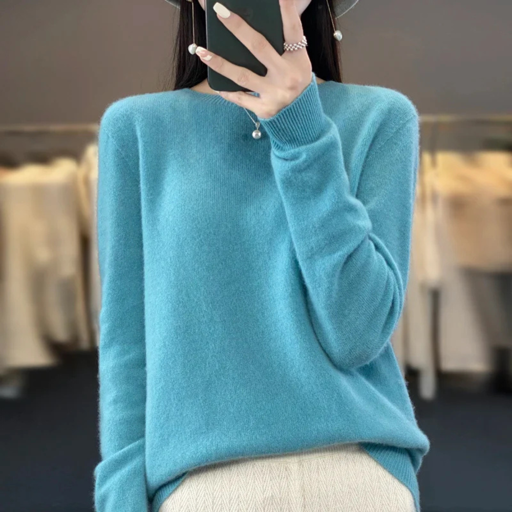 Women's Cashmere Sweater Crewneck Pullover Soft Warm Knit
