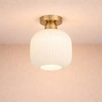 Aureline – LED Ceiling Light Pleated Glass Gold Finish - Image 2