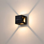 Square Black Garden Solar Outdoor Wall Lights - Image 6