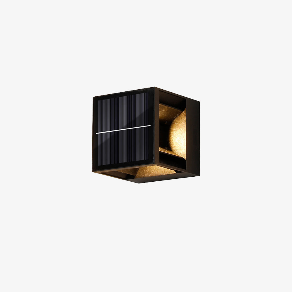 Square Black Garden Solar Outdoor Wall Lights - Image 9