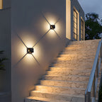 Square Black Garden Solar Outdoor Wall Lights - Image 4