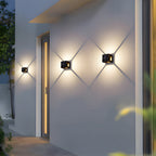 Square Black Garden Solar Outdoor Wall Lights - Image 3
