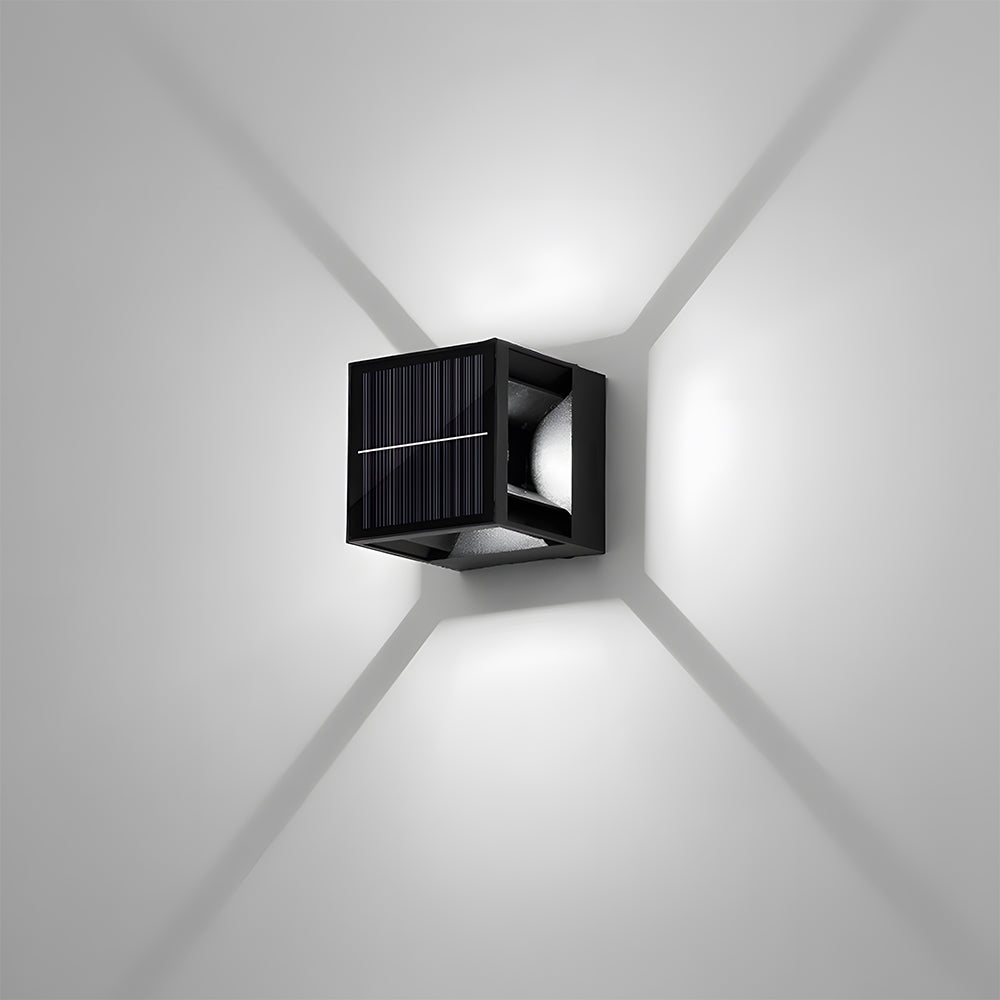 Square Black Garden Solar Outdoor Wall Lights - Image 7