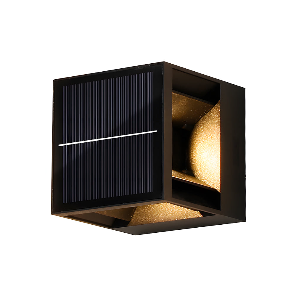 Modern Square Solar Wall Outdoor Lights with Remote