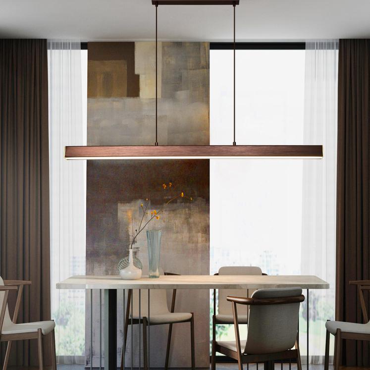 Linearéa: Moderne LED Pendelleuchte – Lineare Metall Lampe in Schwarz & Braun für Esszimmer & Wohnzimmer - Image 6
