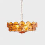 Retro Amber Glass Ceiling Chandelier for Home Interiors