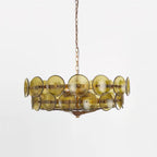 Retro Amber Glass Ceiling Chandelier for Home Interiors
