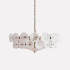 Retro Amber Glass Ceiling Chandelier for Home Interiors