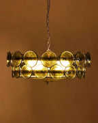 Retro Amber Glass Ceiling Chandelier for Home Interiors