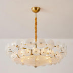 Retro Amber Glass Ceiling Chandelier for Home Interiors