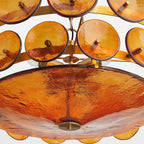 Retro Amber Glass Ceiling Chandelier for Home Interiors