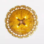 Retro Amber Glass Ceiling Chandelier for Home Interiors