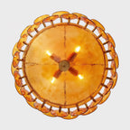 Retro Amber Glass Ceiling Chandelier for Home Interiors