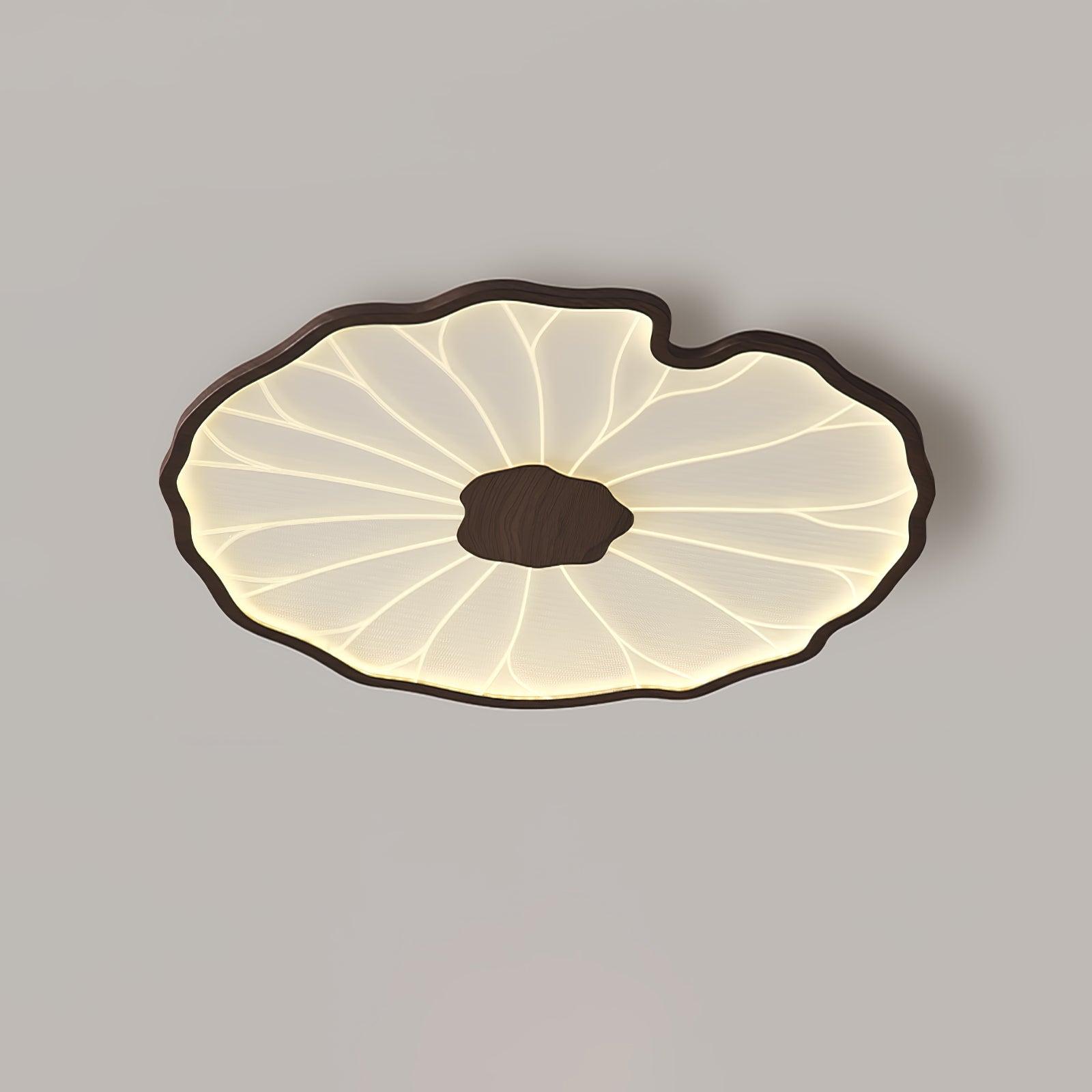 Flush Mount Ceiling Light Leaf Shaped LED Wood Fixture - Image 17