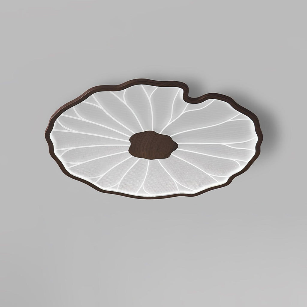 Flush Mount Ceiling Light Leaf Shaped LED Wood Fixture - Image 7