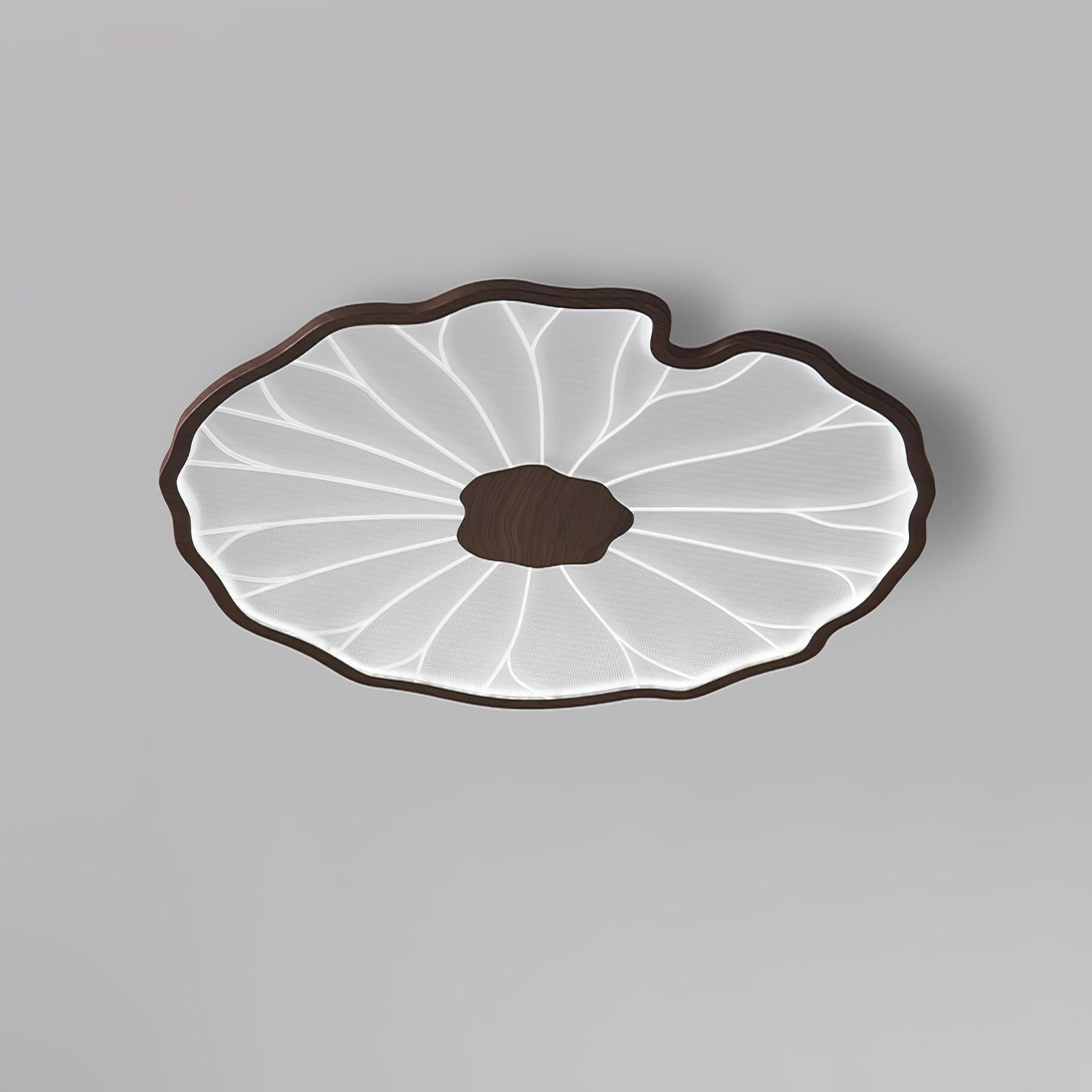 Flush Mount Ceiling Light Leaf Shaped LED Wood Fixture - Image 7