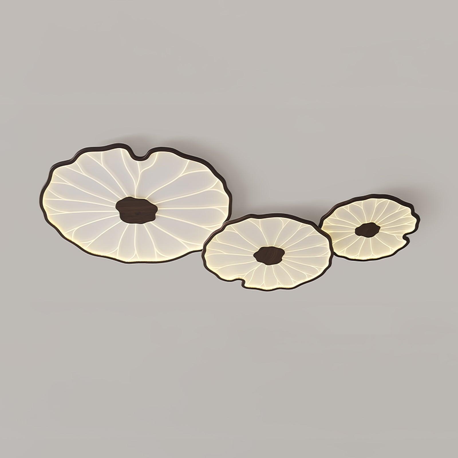 Flush Mount Ceiling Light Leaf Shaped LED Wood Fixture - Image 18