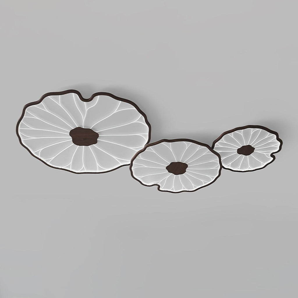 Flush Mount Ceiling Light Leaf Shaped LED Wood Fixture - Image 19