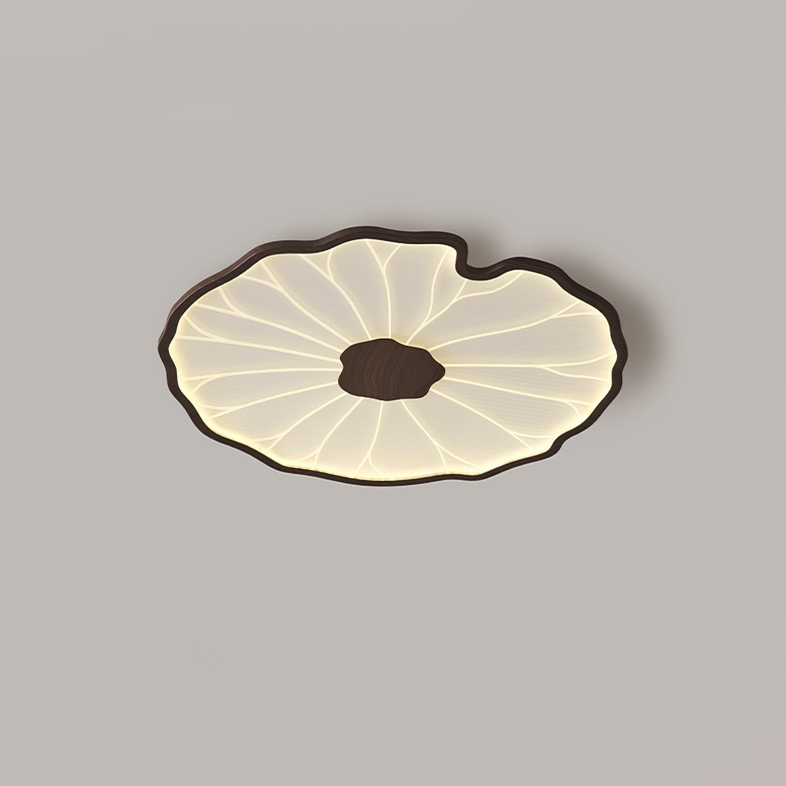 Flush Mount Ceiling Light Leaf Shaped LED Wood Fixture - Image 20