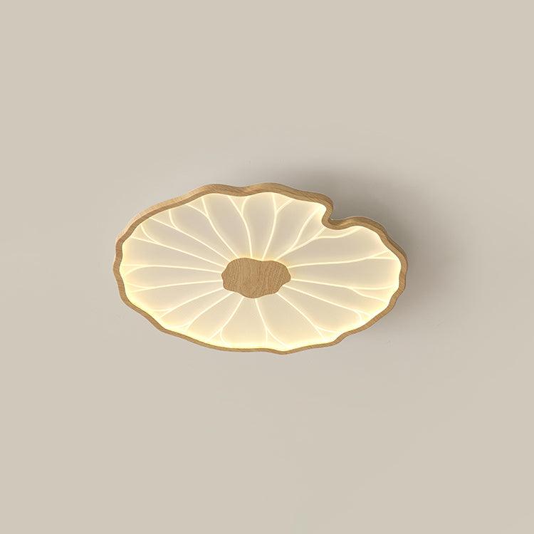 Flush Mount Ceiling Light Leaf Shaped LED Wood Fixture