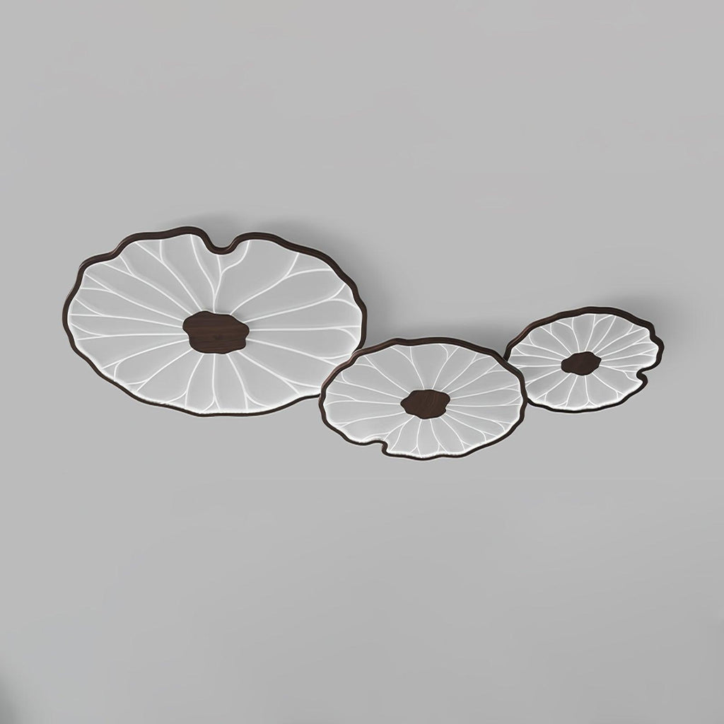 Flush Mount Ceiling Light Leaf Shaped LED Wood Fixture - Image 21