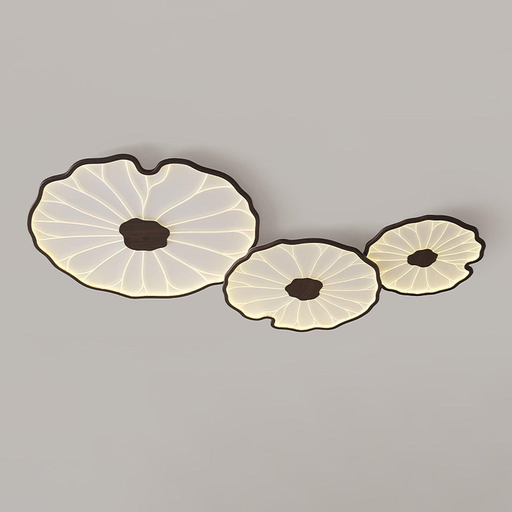 Flush Mount Ceiling Light Leaf Shaped LED Wood Fixture - Image 10