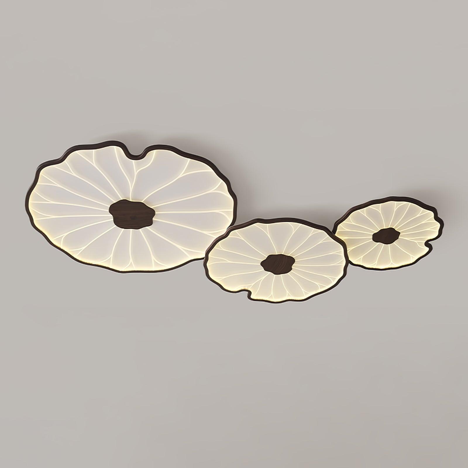 Flush Mount Ceiling Light Leaf Shaped LED Wood Fixture - Image 10