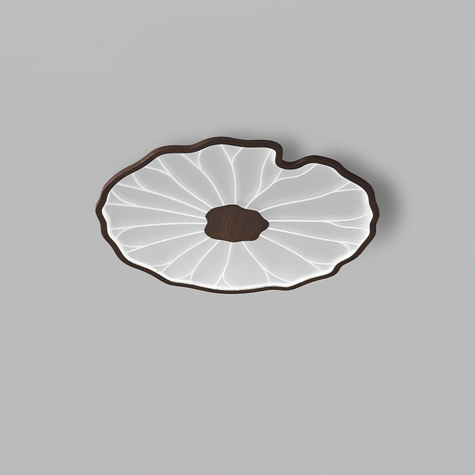 Flush Mount Ceiling Light Leaf Shaped LED Wood Fixture - Image 4