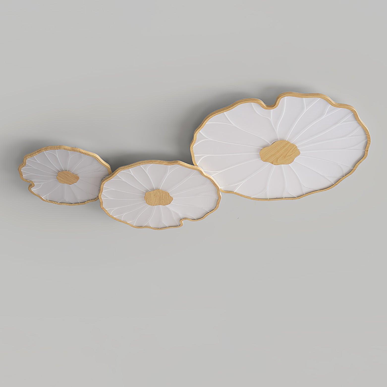 Flush Mount Ceiling Light Leaf Shaped LED Wood Fixture - Image 15