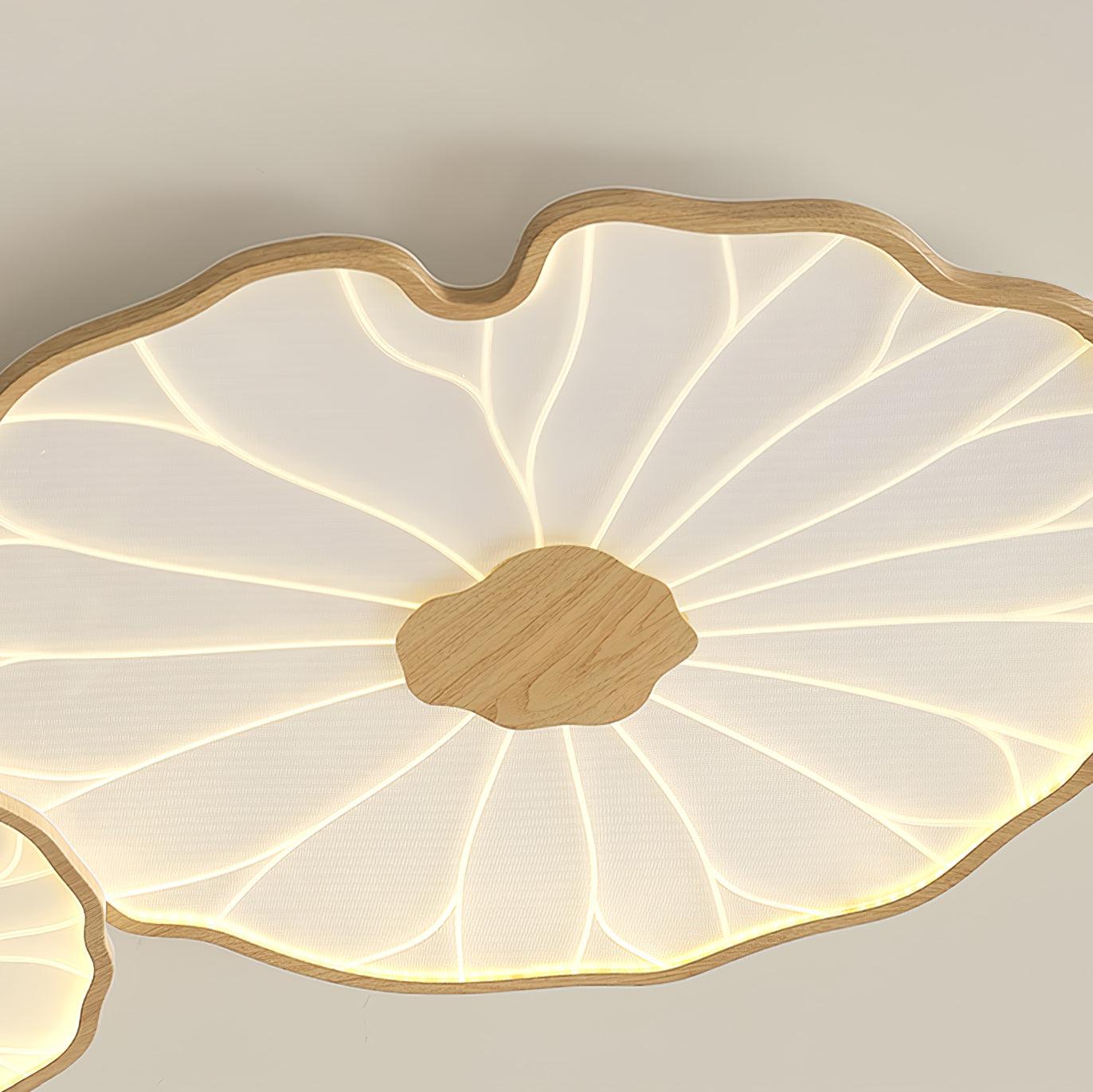 Flush Mount Ceiling Light Leaf Shaped LED Wood Fixture - Image 16