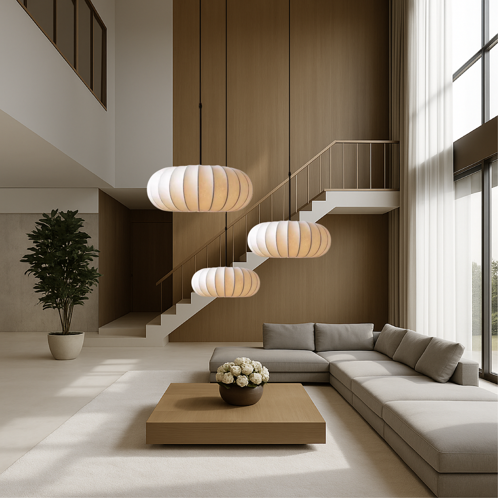 LumaSilk: Pendelleuchte Seidenstoff – Designlampe LED für Wohnzimmer - Image 7